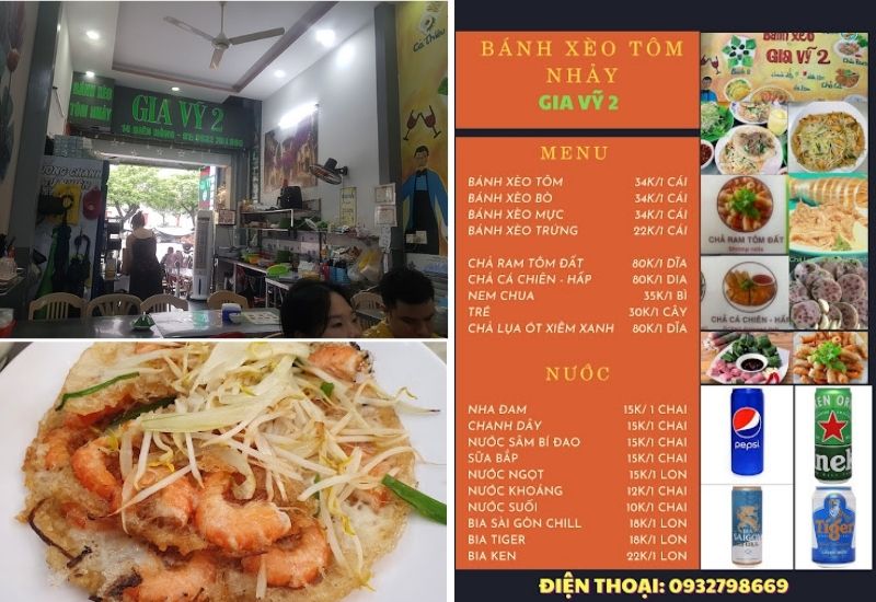 Bánh xèo tôm nhảy Gia Vỹ - quán ăn nổi tiếng ở Quy Nhơn