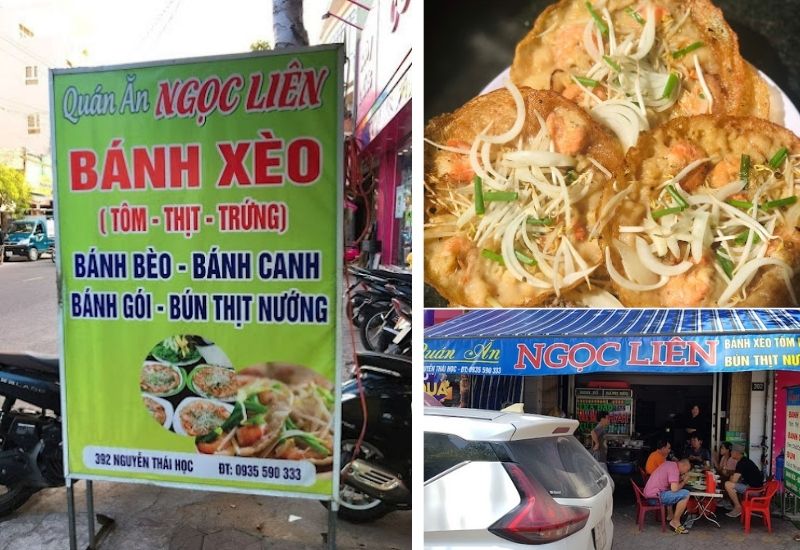Quán ăn vặt, bánh xèo tôm nhảy Ngọc Liên