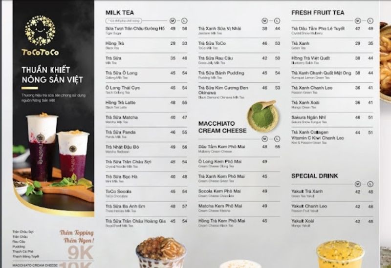 Menu đa dạng, giá tốt