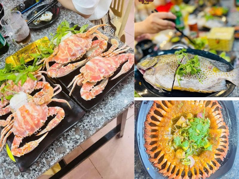 Các món hải sản đa dạng